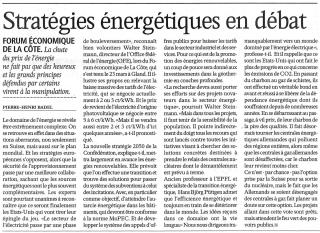 Stratégies énergétiques en débat